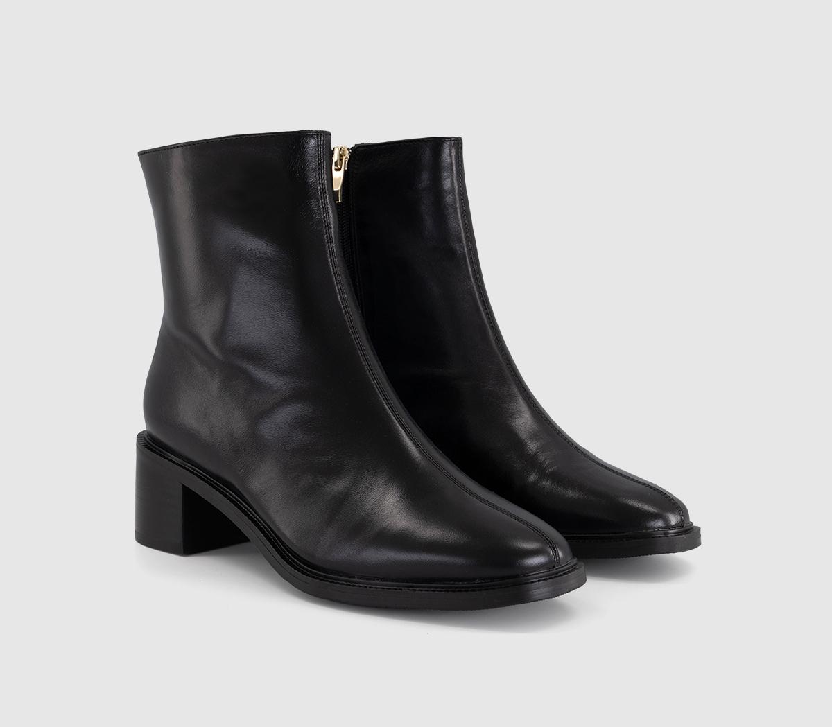 OFFICEAdore - Block Heel Ankle BootBlack Leather