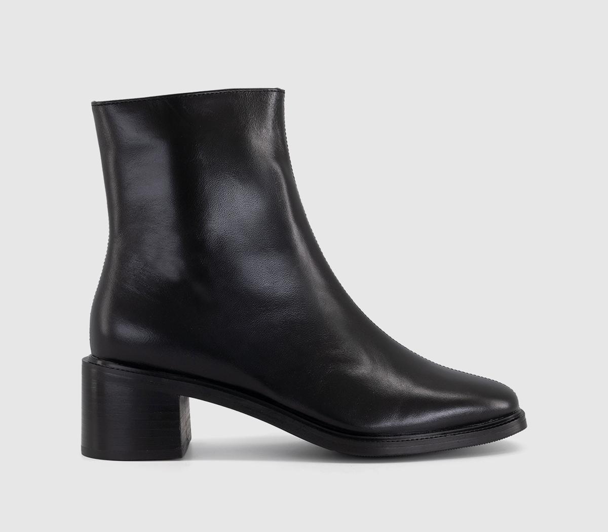 OFFICEAdore - Block Heel Ankle BootBlack Leather