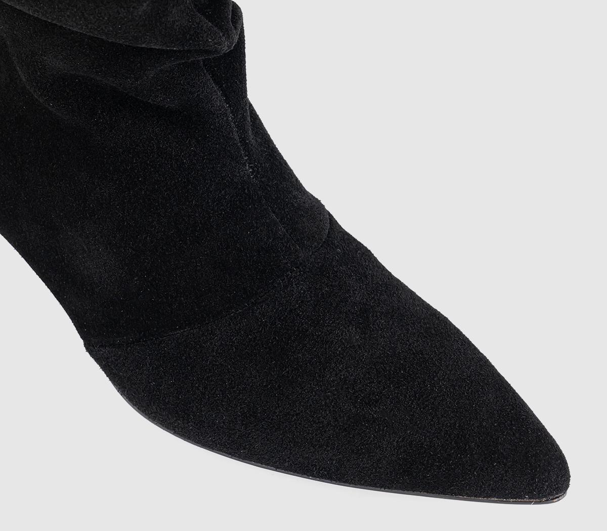 OFFICEAmore Ruched Leg Ankle BootsBlack Suede