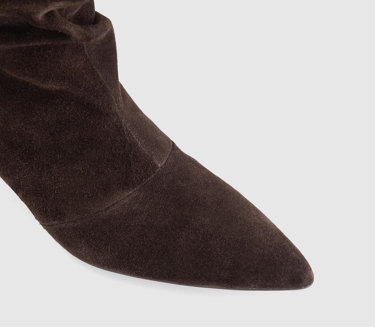 OFFICEAmore Ruched Leg Ankle BootsBrown Suede