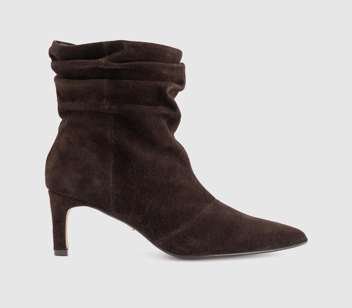 OFFICEAmore Ruched Leg Ankle BootsBrown Suede