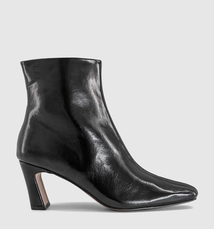 OFFICE Alchemist Centre Seam Curve Heel Boots Black