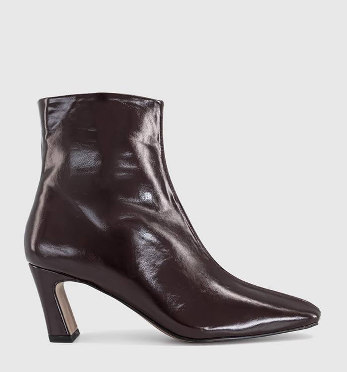 OFFICE Alchemist Centre Seam Curve Heel Boots Burgundy