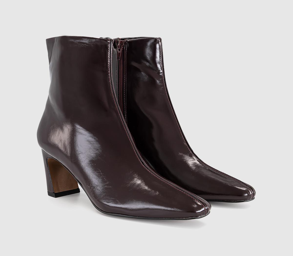 OFFICEAlchemist Centre Seam Curve Heel BootsBurgundy