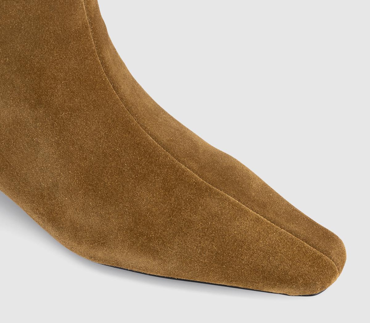 OFFICEApricot Low Heel Chisel Toe BootsTan Suede