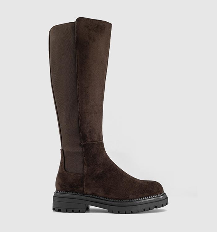 OFFICE Koko Stretch Back Knee High Boots Brown