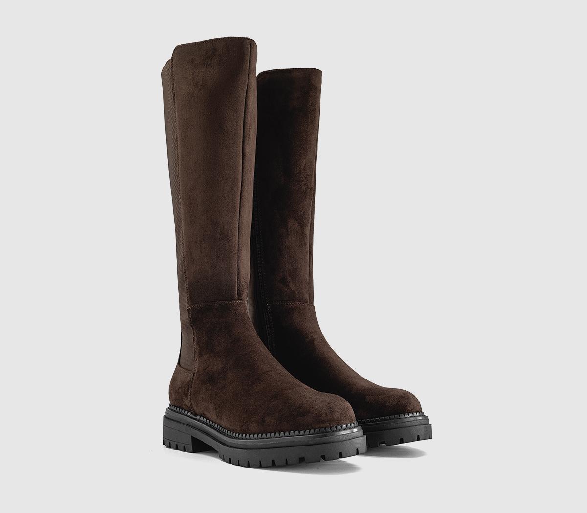 OFFICEKoko Stretch Back Knee High BootsBrown