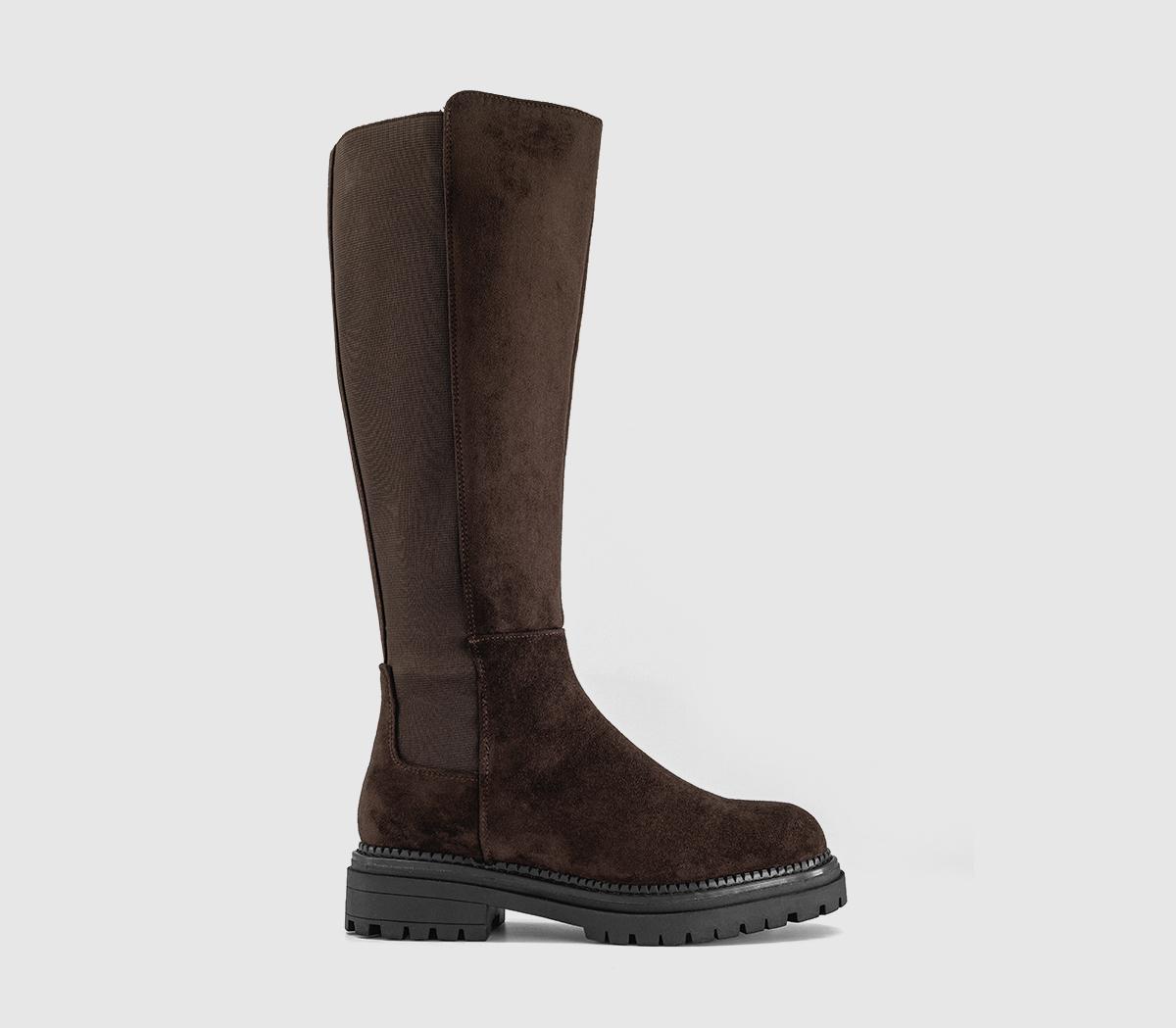 OFFICEKoko Stretch Back Knee High BootsBrown