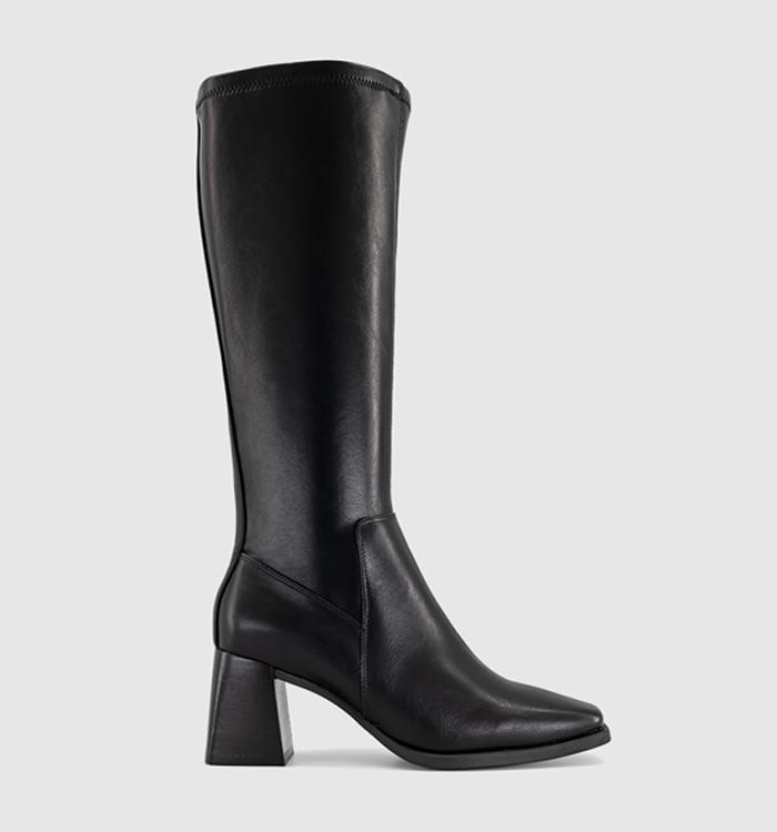 OFFICE Kiwi Stretch Leg Block Heel Knee Boots Black