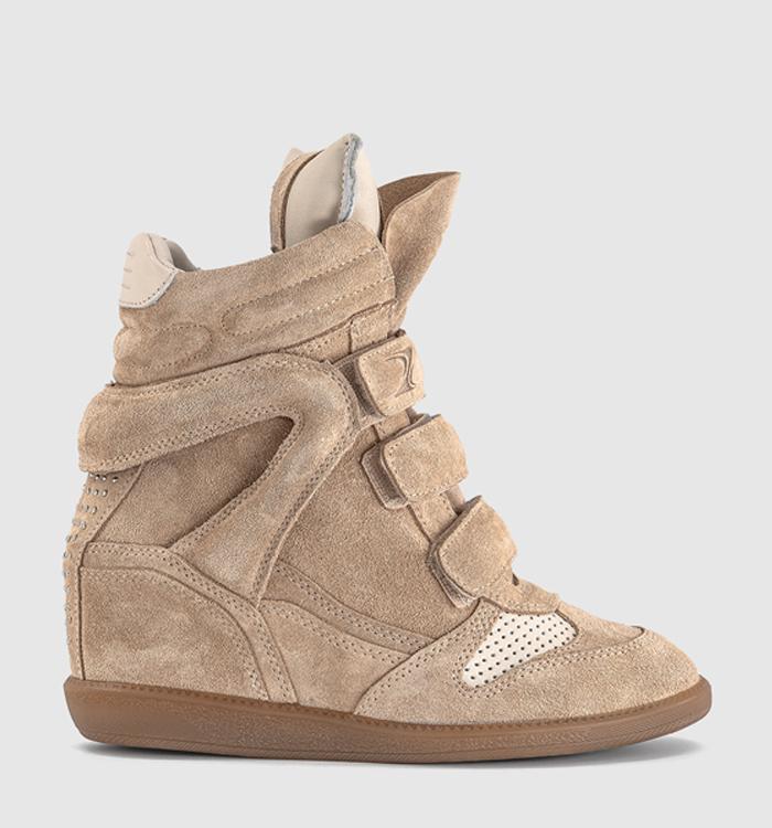 BRONX Jae-yy Wedge Trainers Sand Leather