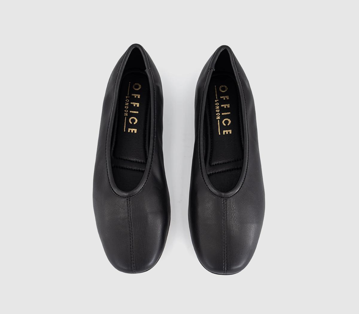 OFFICEFebruary High Cut Centre Seam Ballet PumpsBlack