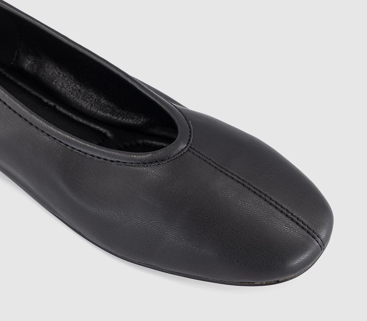 OFFICEFebruary High Cut Centre Seam Ballet PumpsBlack