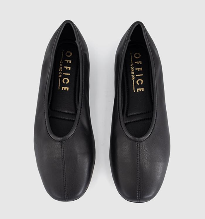OFFICE February High Cut Centre Seam Ballet Pumps Black