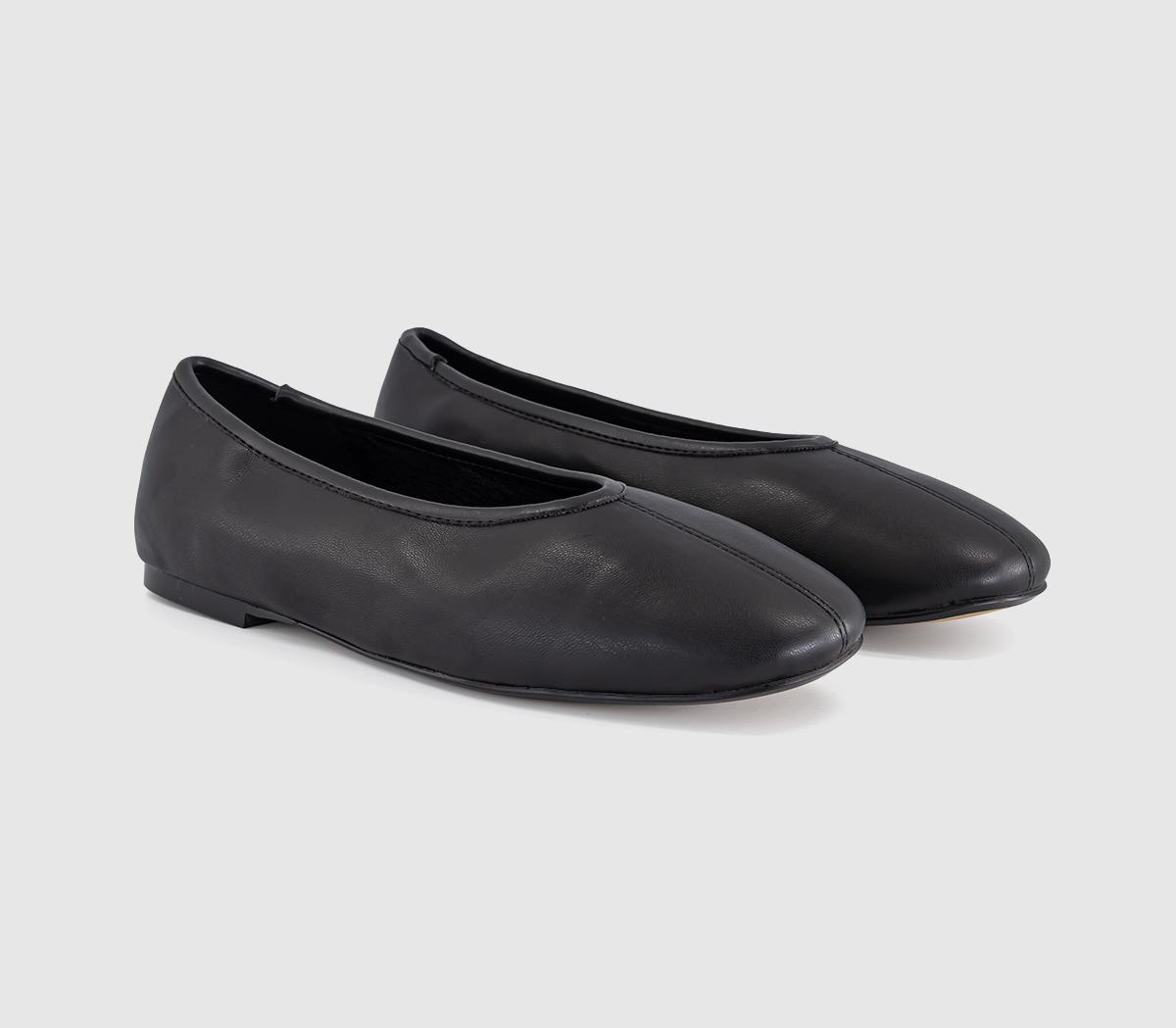 OFFICEFebruary High Cut Centre Seam Ballet PumpsBlack