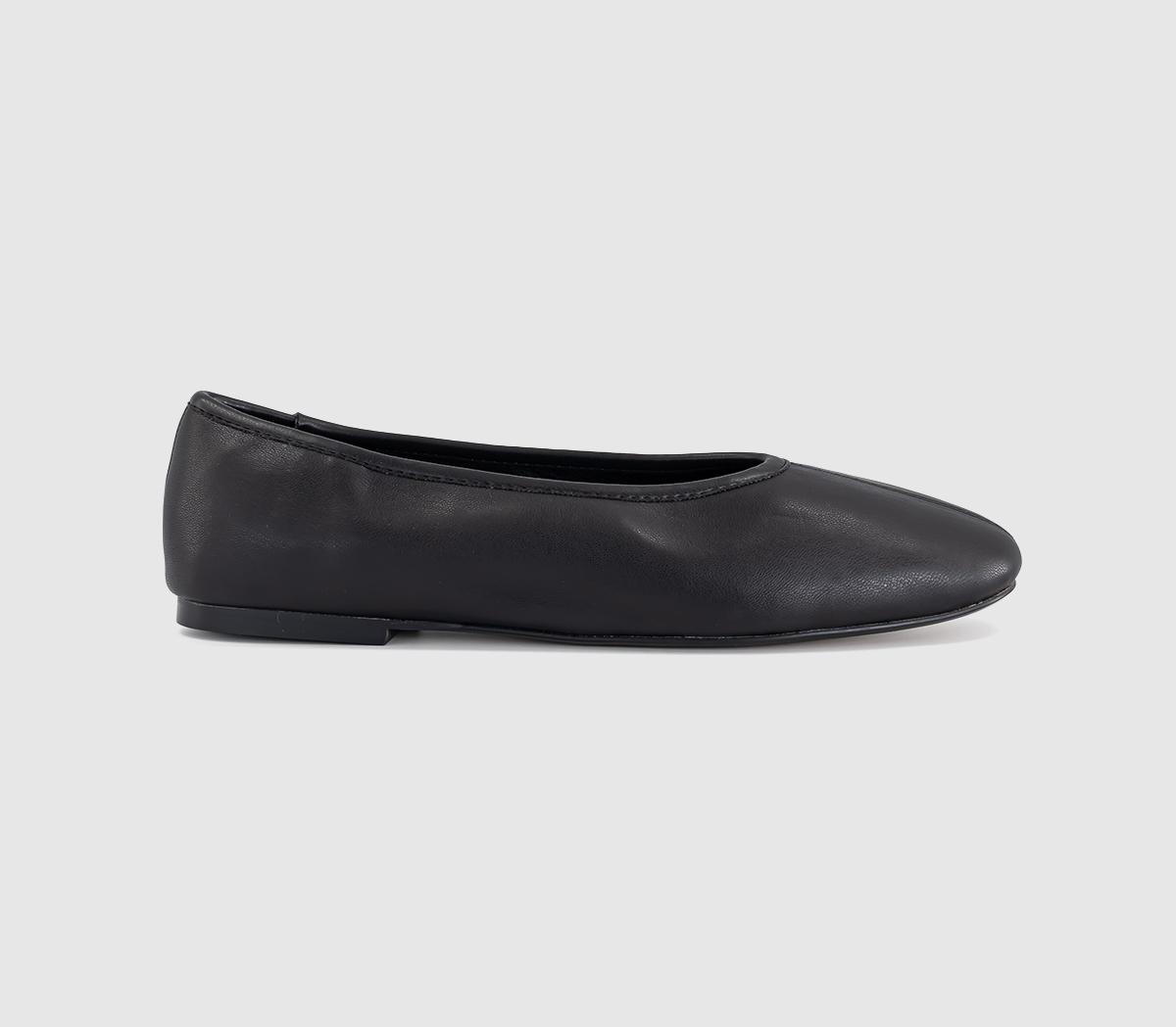 OFFICEFebruary High Cut Centre Seam Ballet PumpsBlack