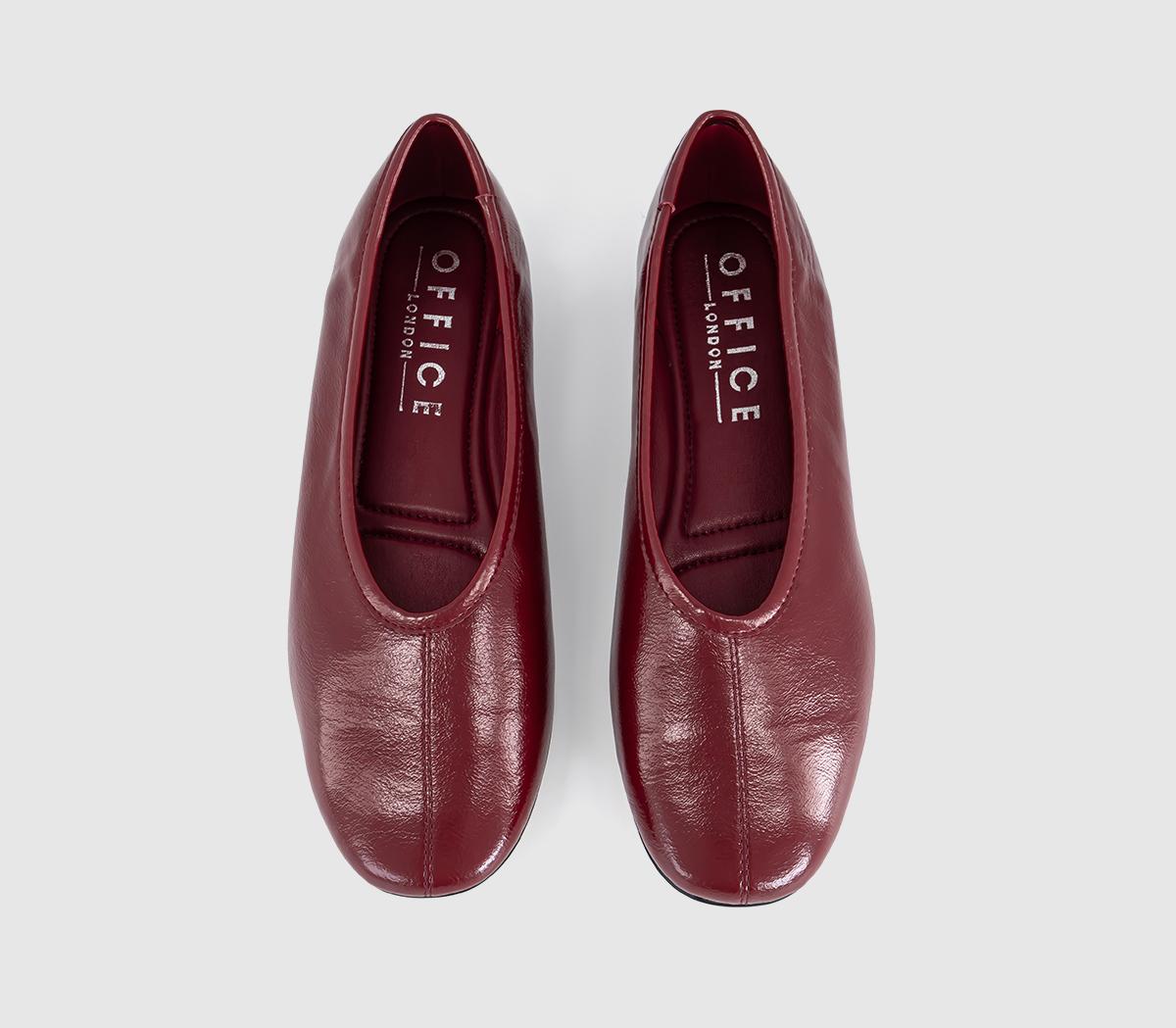 OFFICEFebruary High Cut Centre Seam Ballet PumpsRed