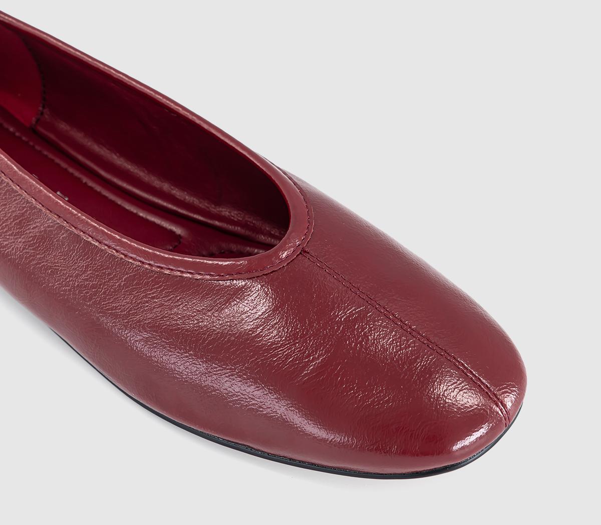 OFFICEFebruary High Cut Centre Seam Ballet PumpsRed