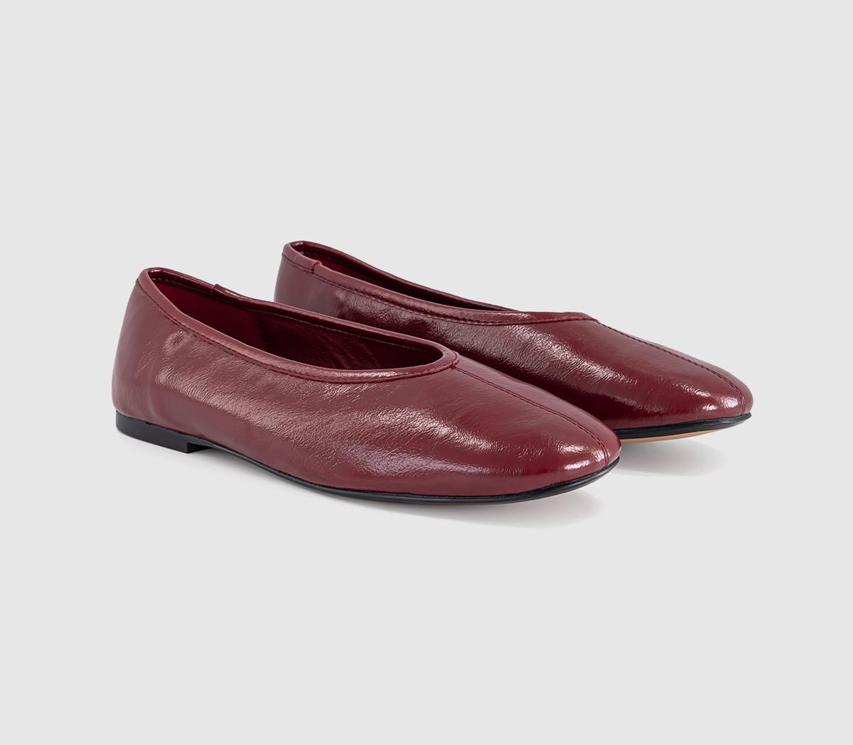 OFFICEFebruary High Cut Centre Seam Ballet PumpsRed