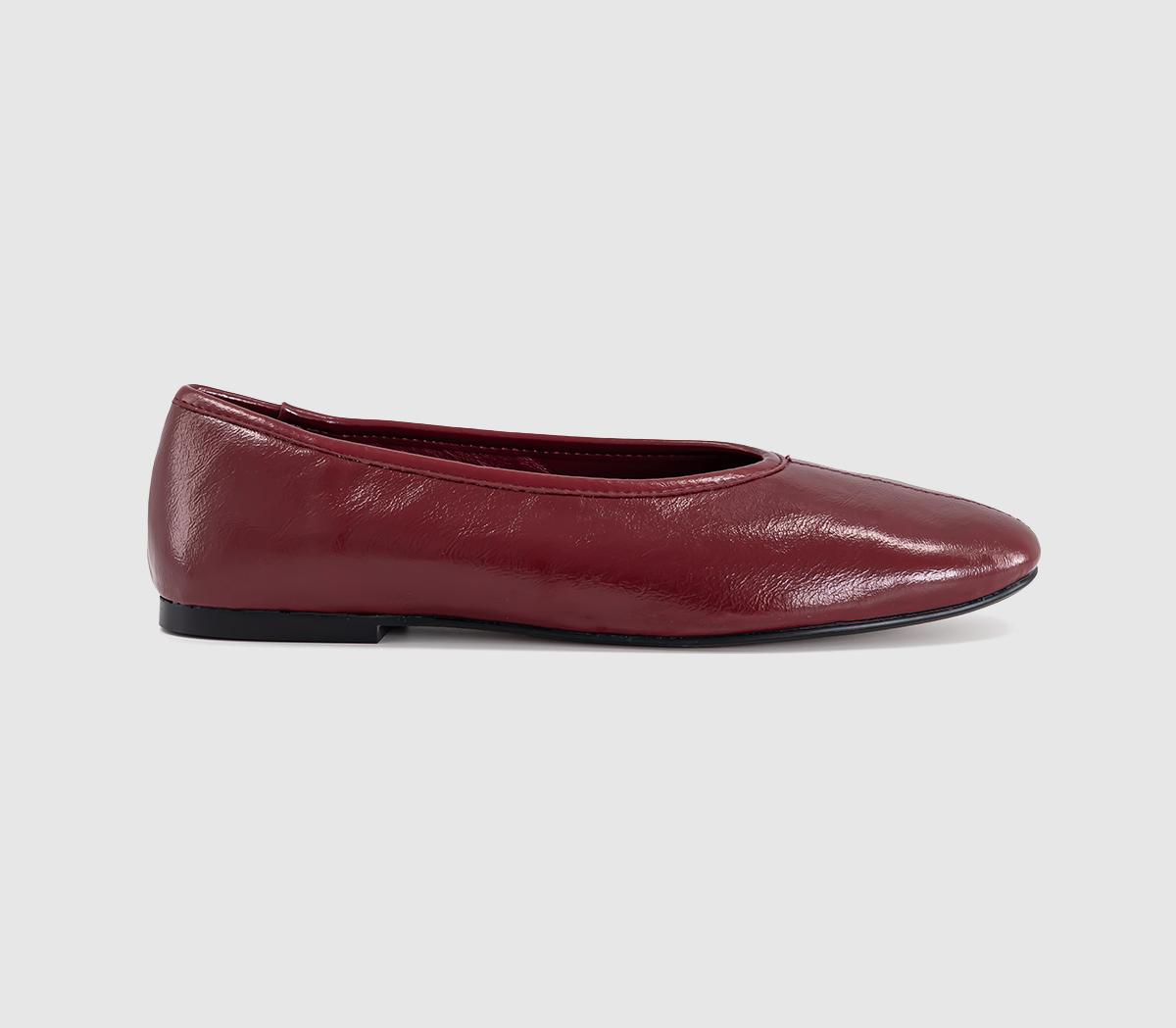 OFFICEFebruary High Cut Centre Seam Ballet PumpsRed