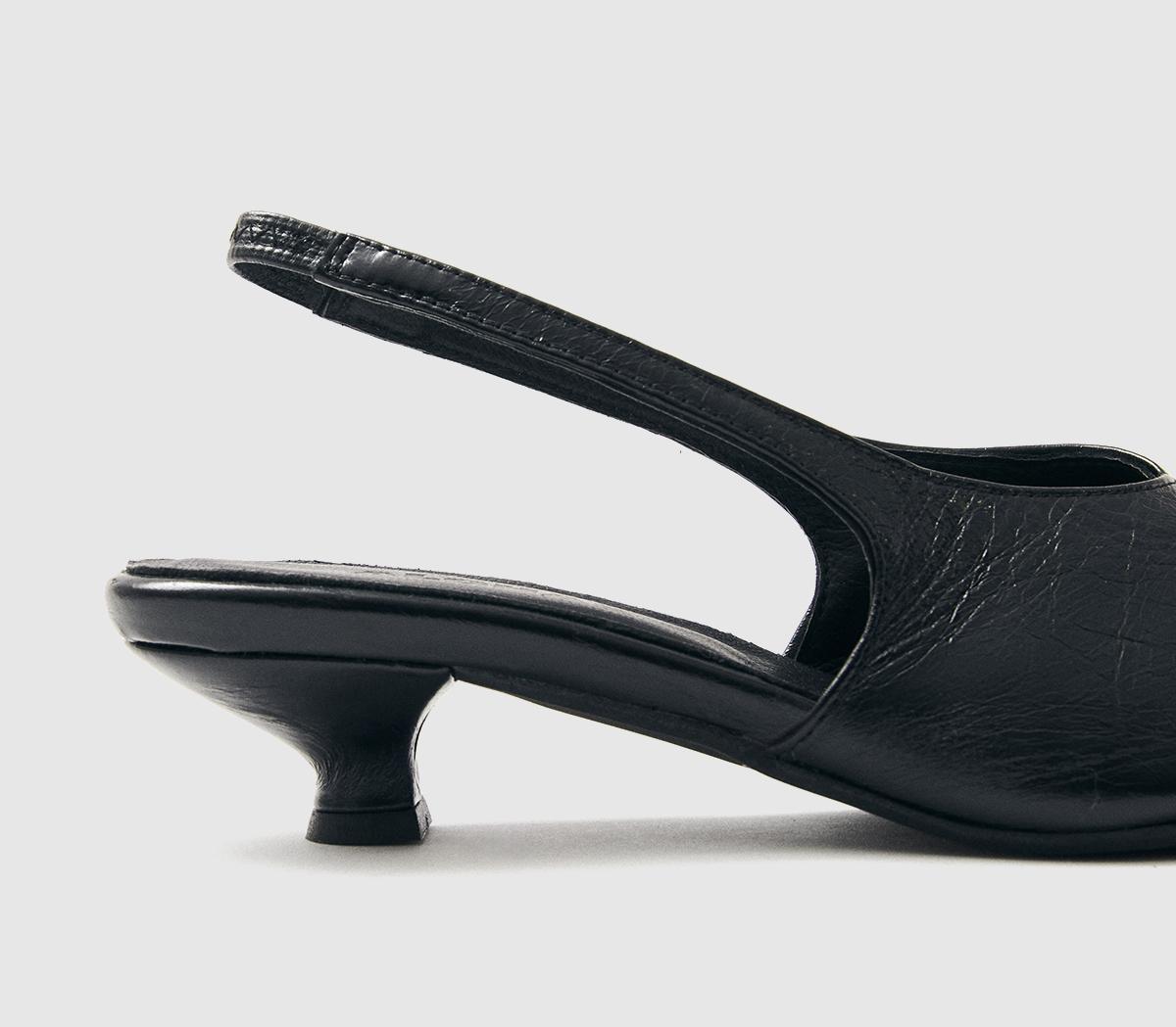ALOHASEros Slingback HeelsBlack Leather