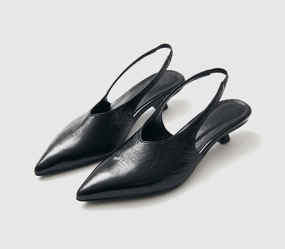 ALOHASEros Slingback HeelsBlack Leather