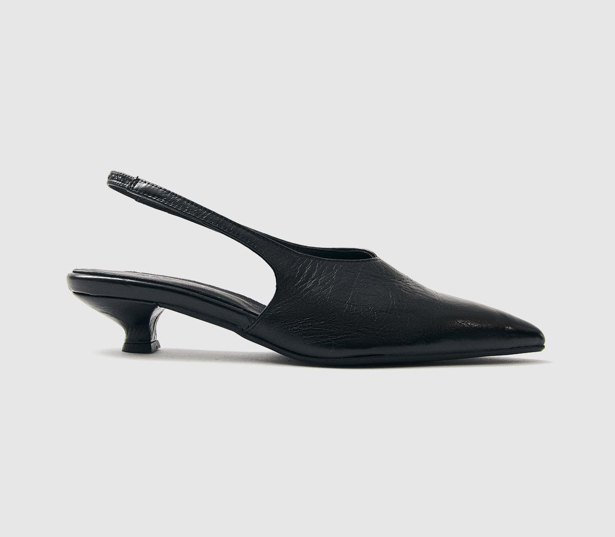 ALOHASEros Slingback HeelsBlack Leather