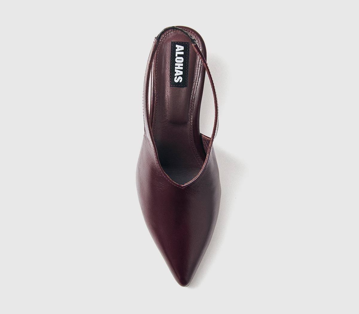 ALOHASEros Slingback HeelsBurgundy Leather