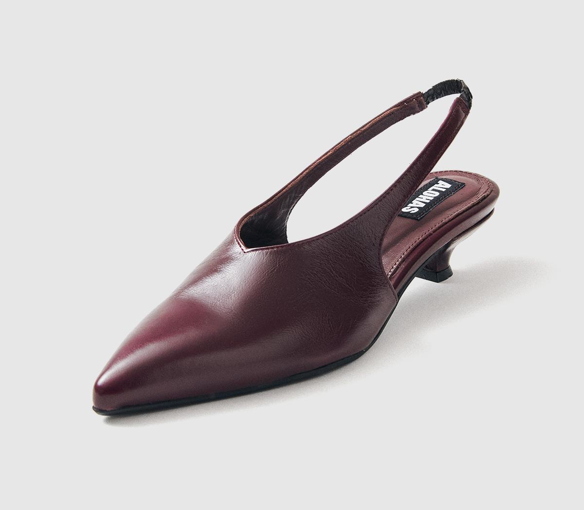 ALOHASEros Slingback HeelsBurgundy Leather