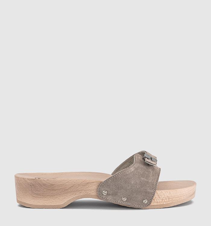 Scholl Pescura Heels Dark Beige Taupe Suede