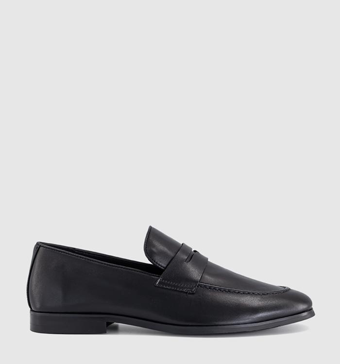 OFFICE Monarch Penny Loafers Black Leather