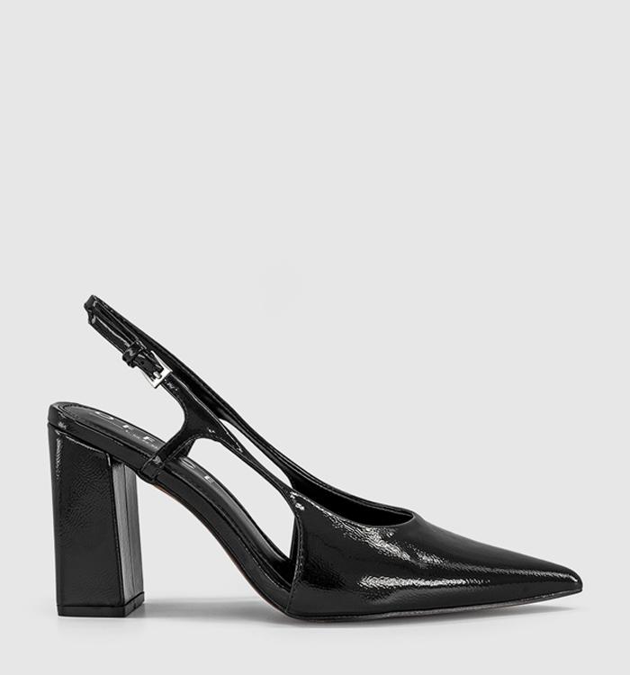 OFFICE Houston Point Block Heel Slingback Court Heel Black