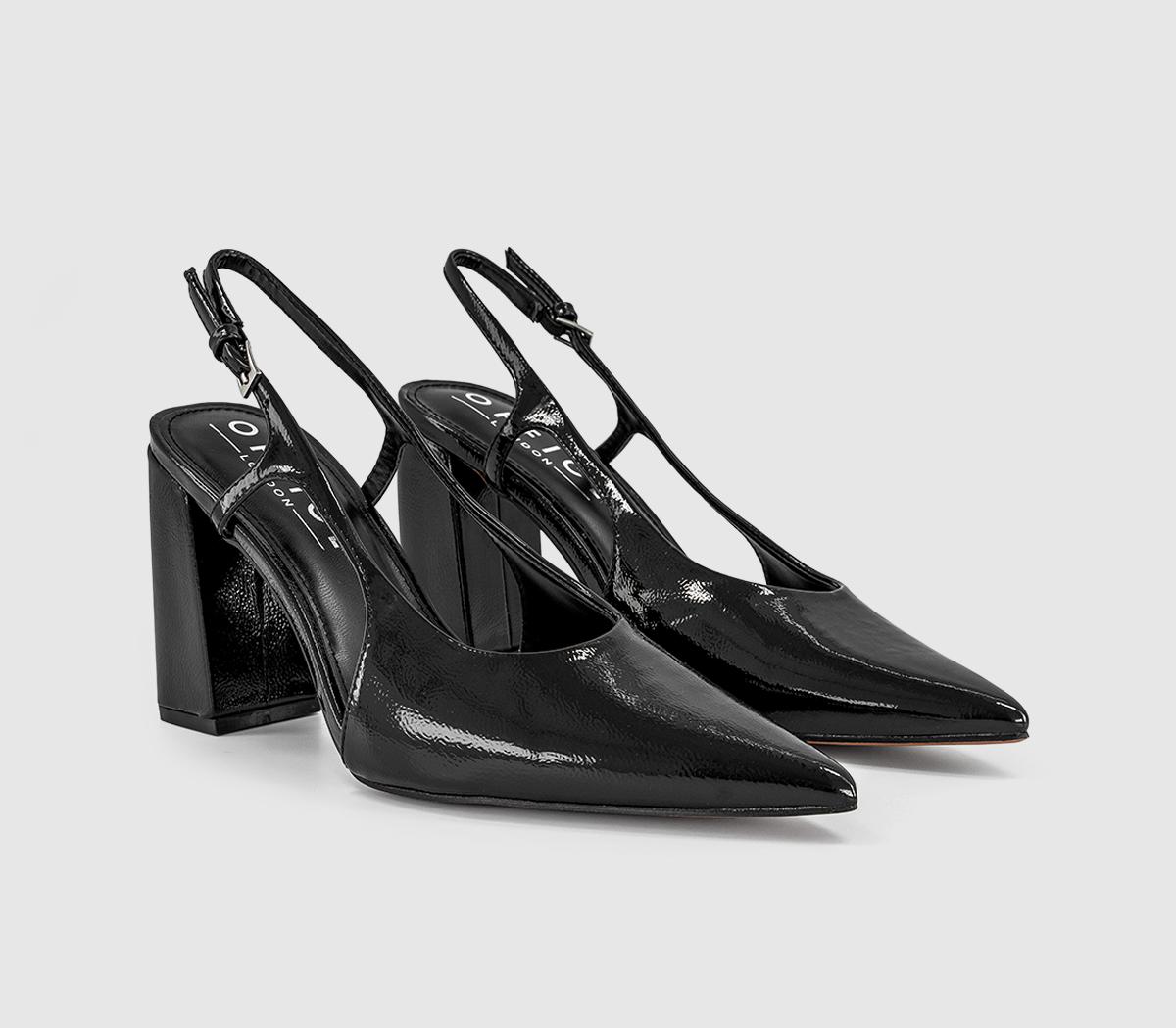 OFFICEHouston Point Block Heel Slingback Court HeelBlack