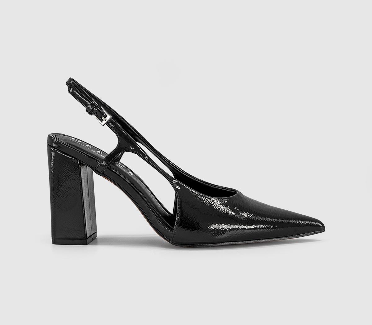OFFICEHouston Point Block Heel Slingback Court HeelBlack