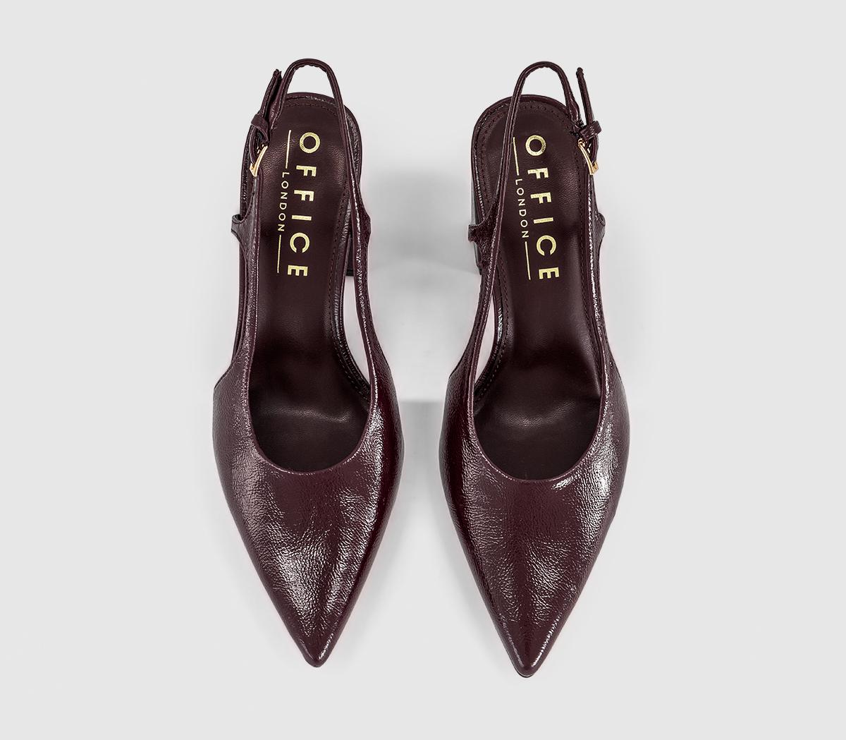 OFFICEHouston Point Block Heel Slingback Court HeelBurgundy