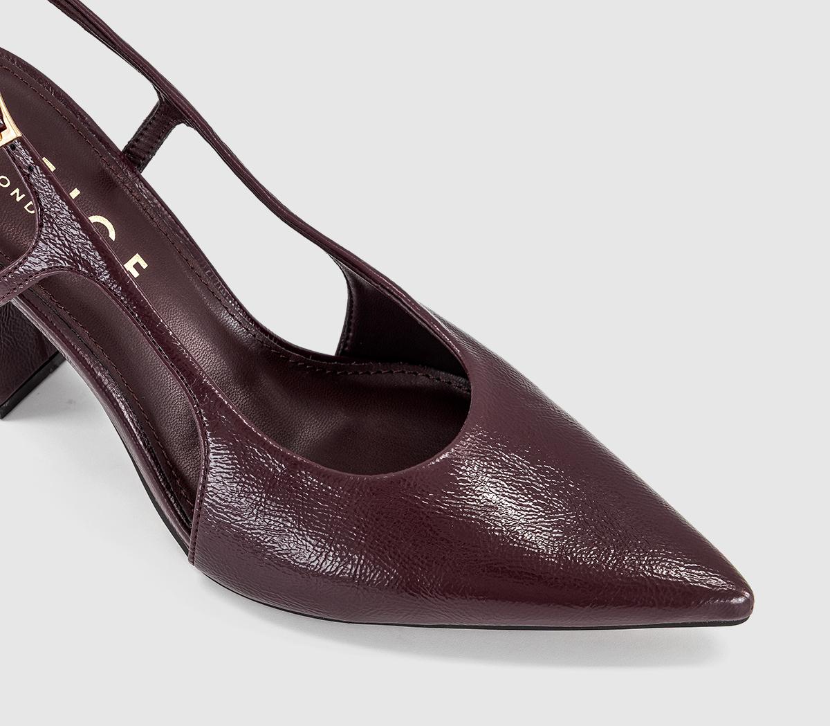OFFICEHouston Point Block Heel Slingback Court HeelBurgundy