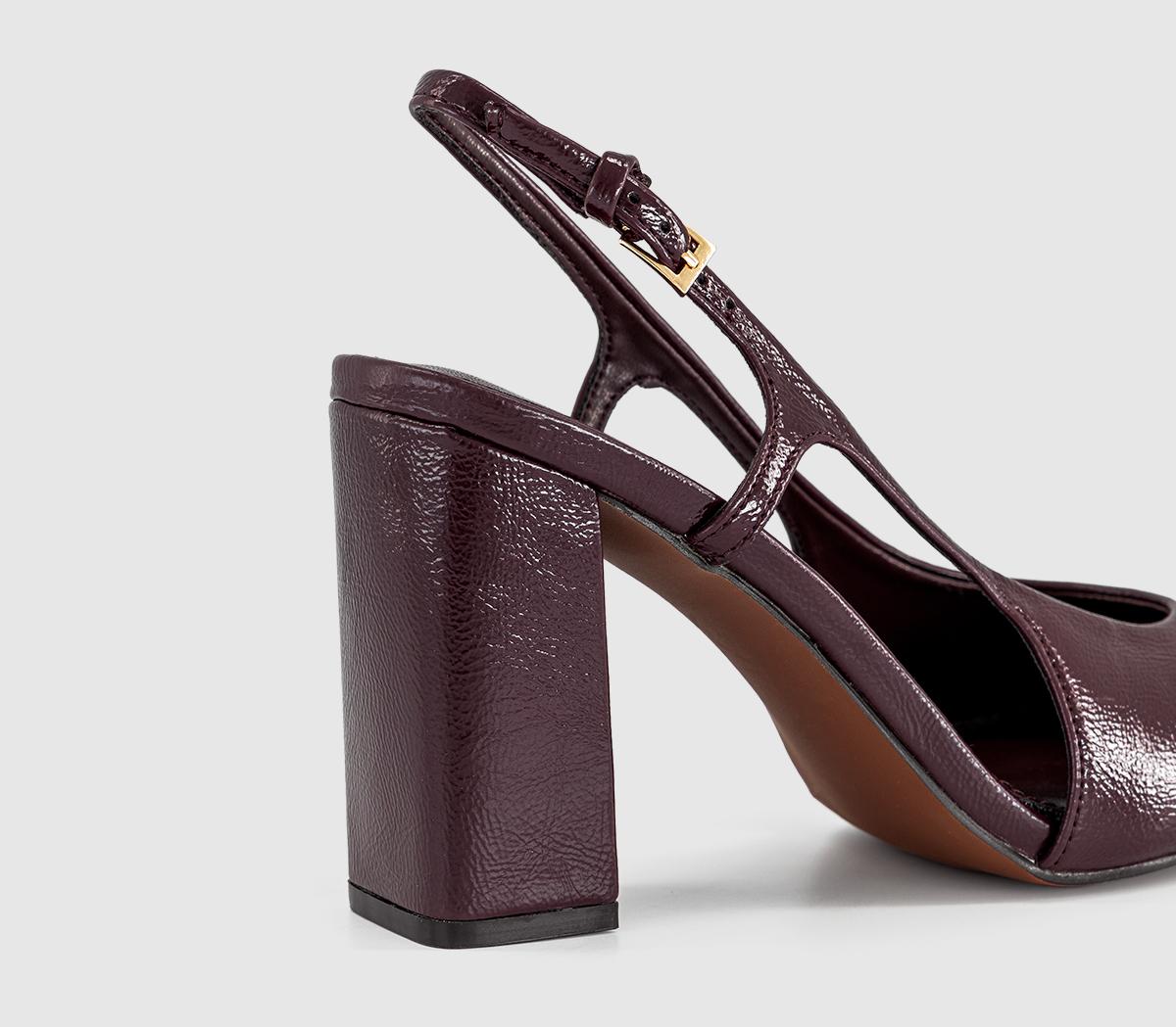 OFFICEHouston Point Block Heel Slingback Court HeelBurgundy