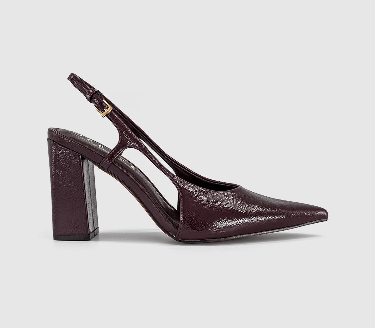 OFFICEHouston Point Block Heel Slingback Court HeelBurgundy