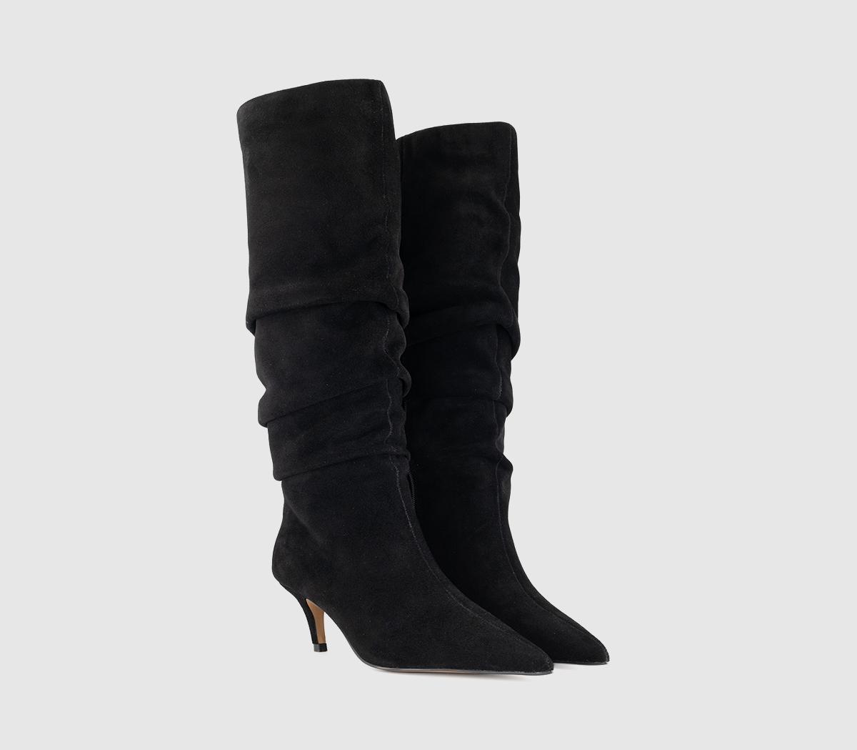 OFFICEKarma Ruched Leg Knee BootsBlack Suede
