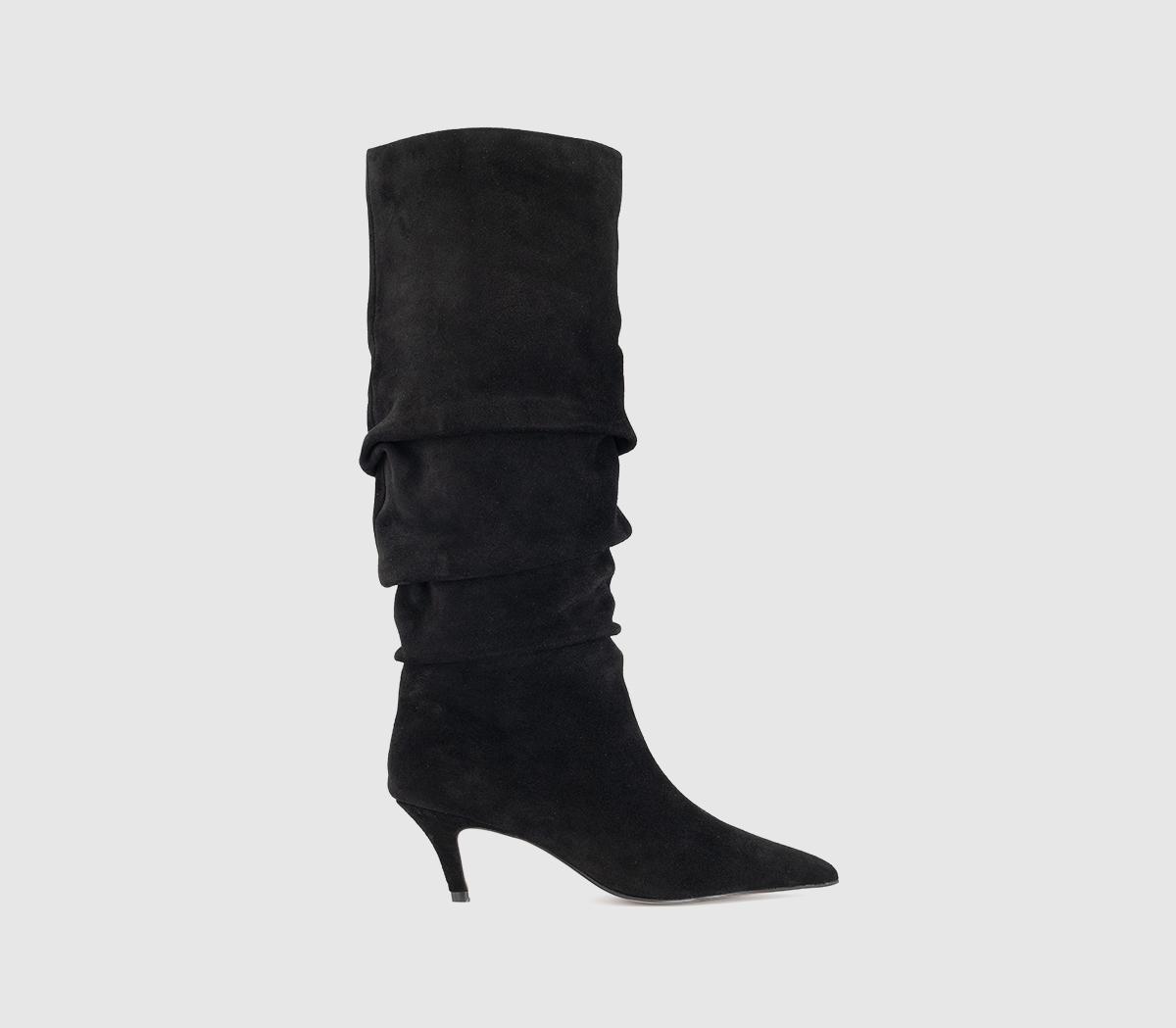 OFFICEKarma Ruched Leg Knee BootsBlack Suede