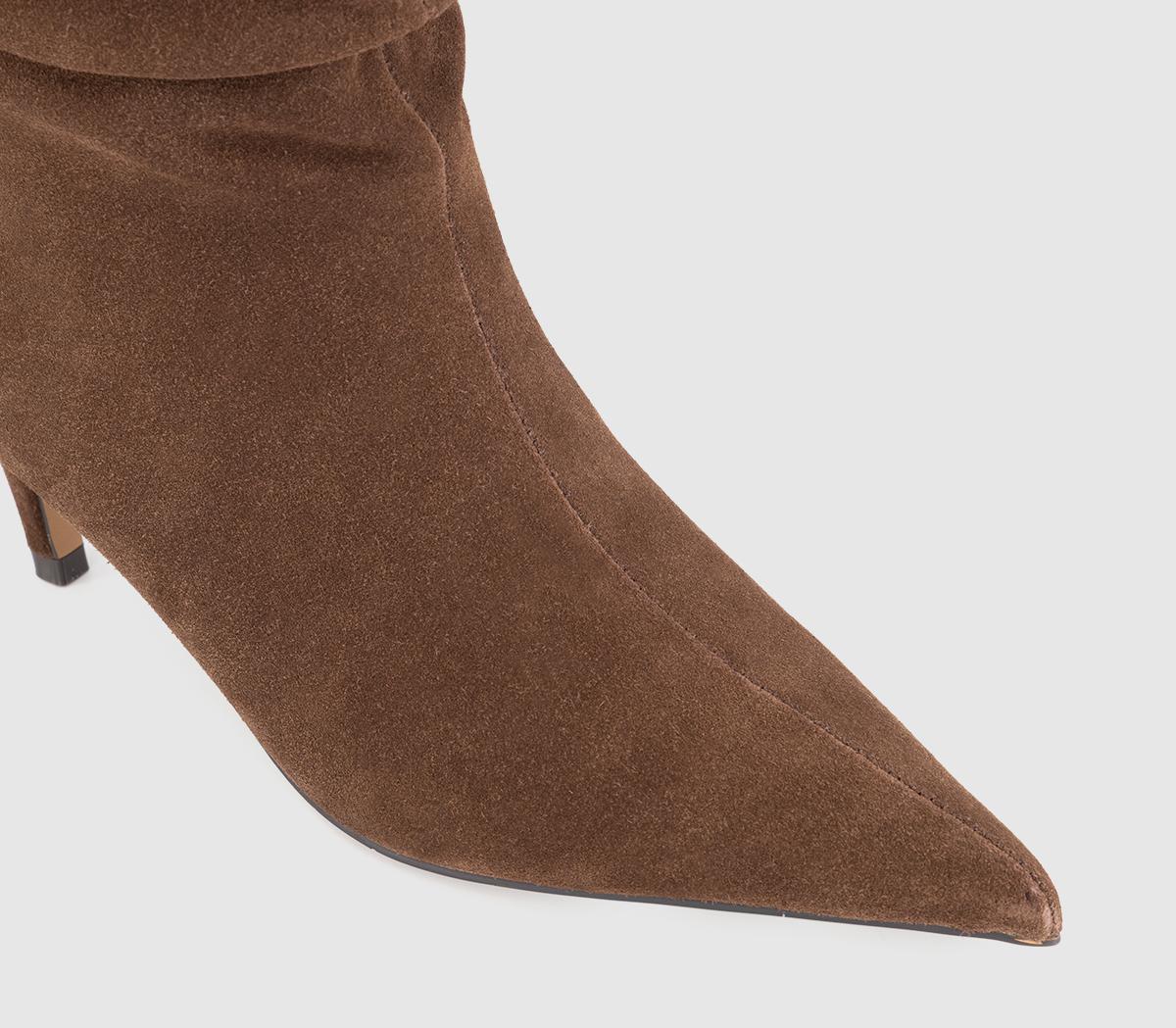 OFFICEKarma Ruched Leg Knee BootsBrown Suede