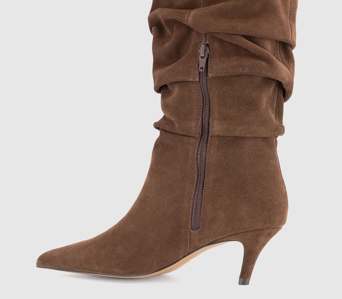 OFFICEKarma Ruched Leg Knee BootsBrown Suede