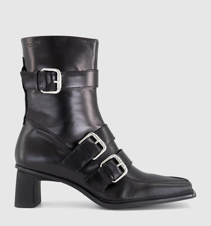 Vagabond Shoemakers Elvina Buckle Boots Black Leather