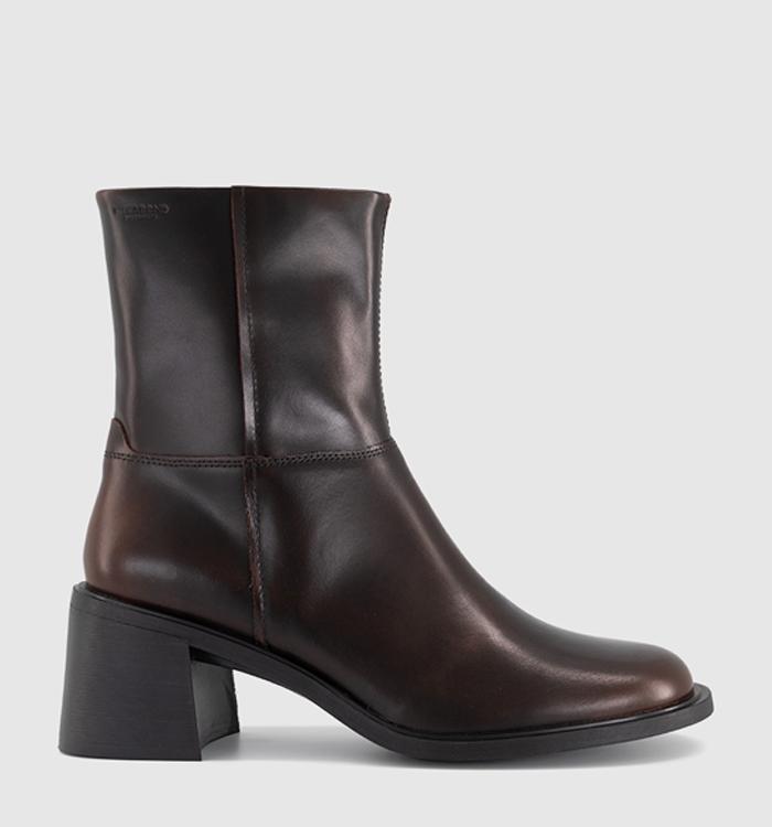 Vagabond Shoemakers Vega Brush Off Ankle Boots Chocolate Brush Off