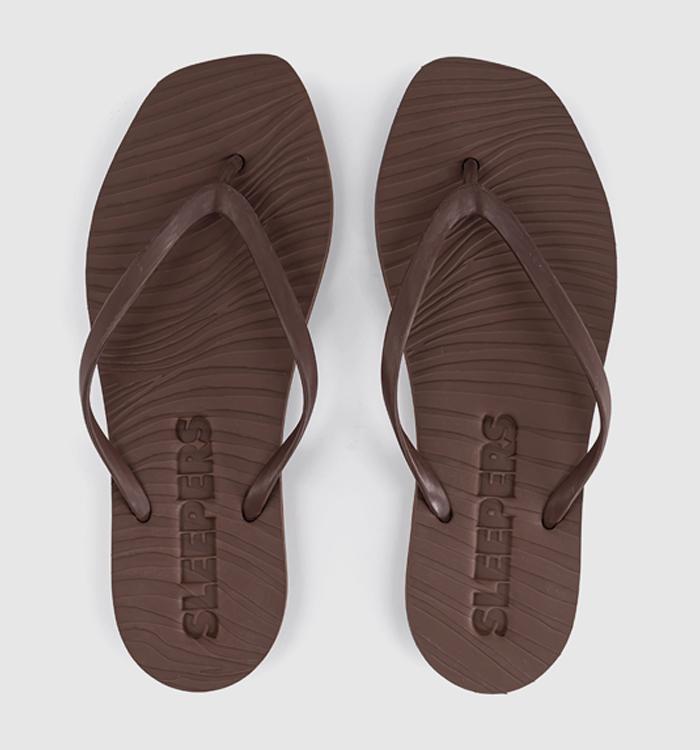 Sleepers Tapered Flip Flops Brown