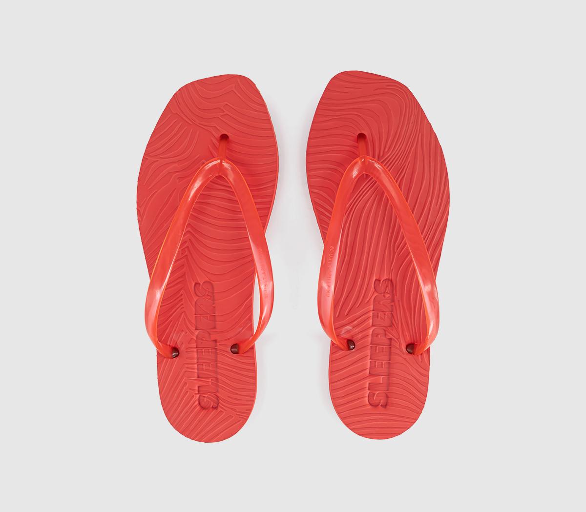 SleepersTapered Flip FlopsRed Transparent