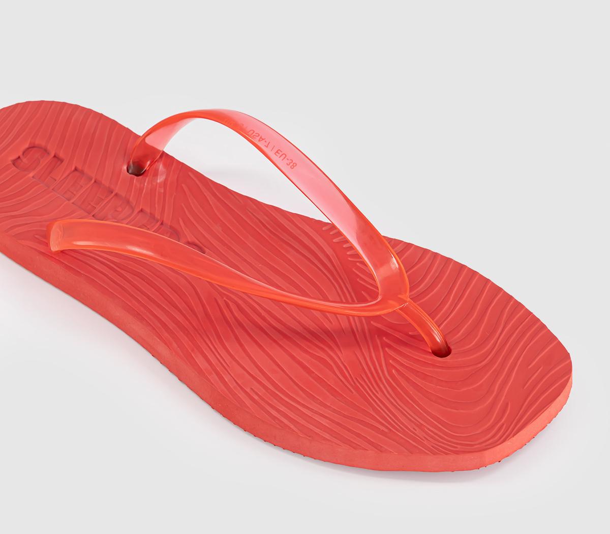 SleepersTapered Flip FlopsRed Transparent