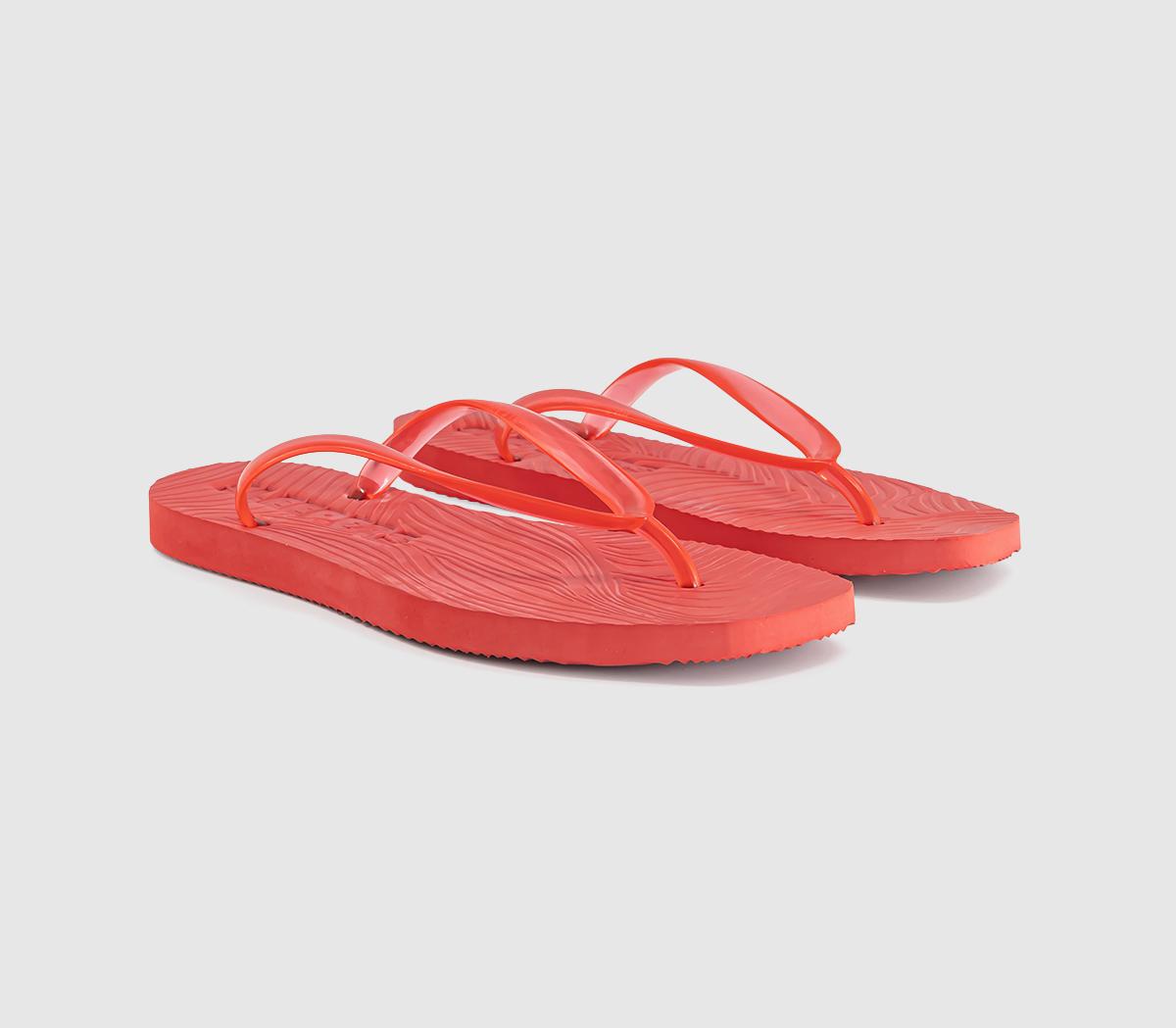 SleepersTapered Flip FlopsRed Transparent