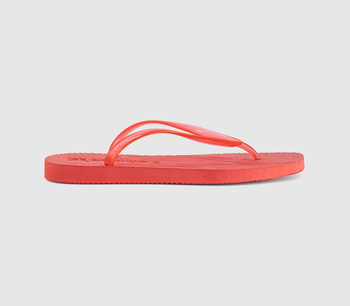 SleepersTapered Flip FlopsRed Transparent