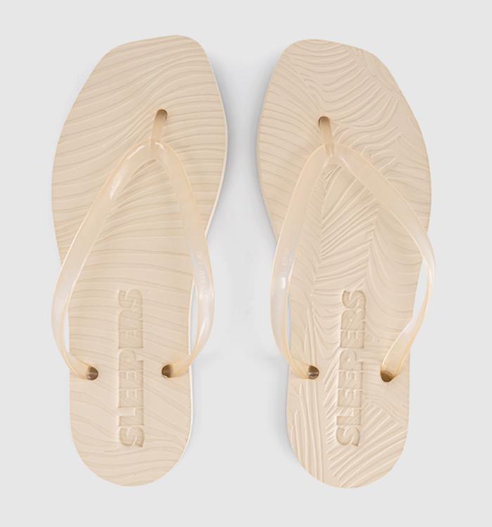 Sleepers Tapered Flip Flop Eggnog Clear Transparent