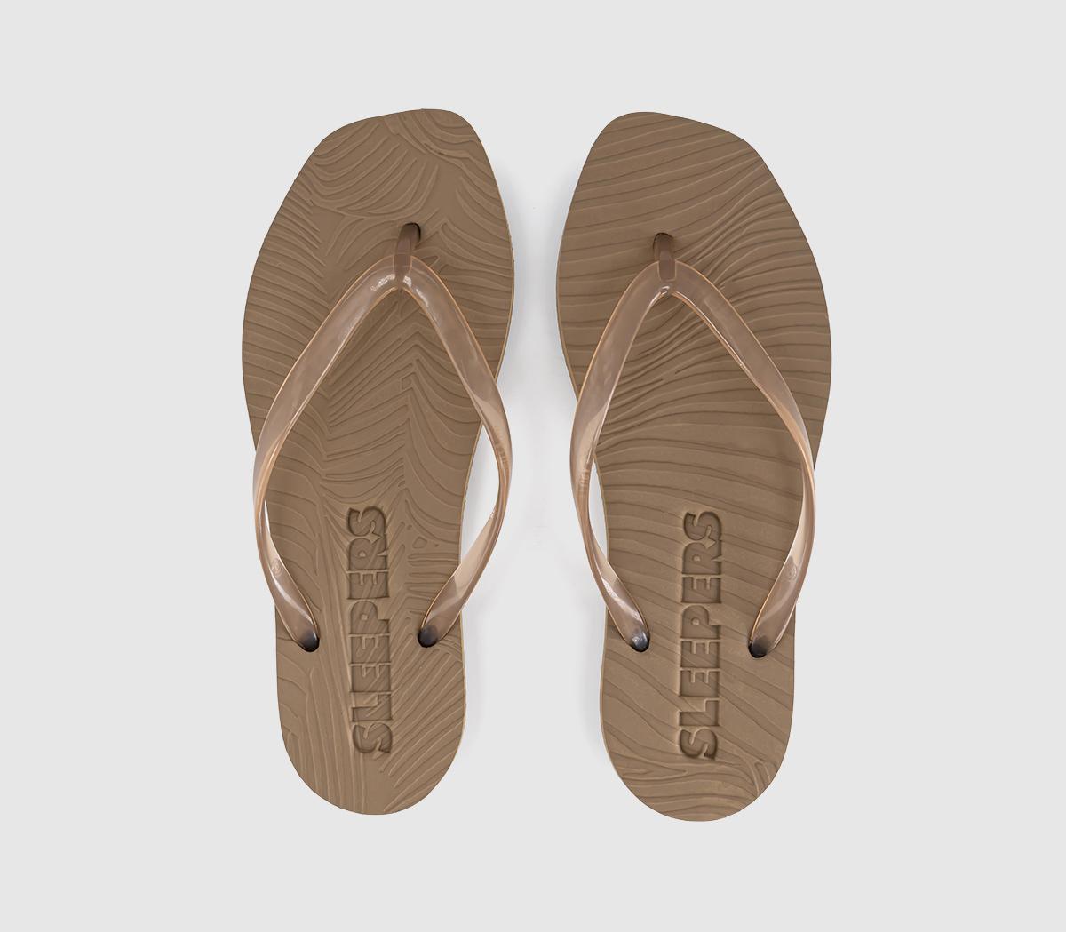 SleepersTapered Flip FlopsSand Transparent